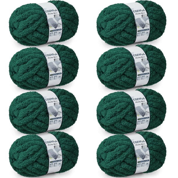 Harn Cozyful Chunky Chenille #10 para tejer a mano 8 madejas