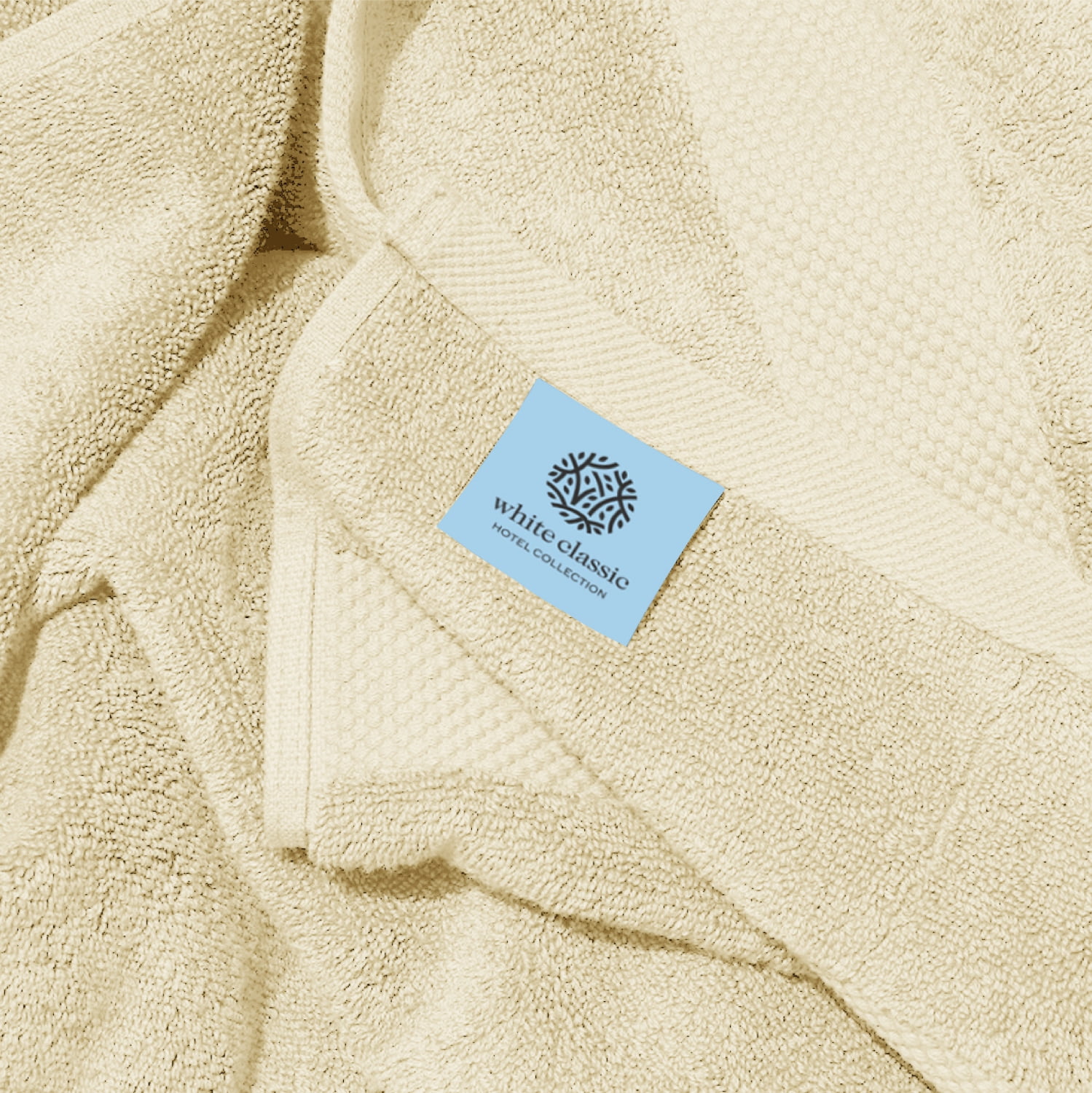 White Classic Hotel Collection 650 Gsm Cotton Bath Sheet Towels, Oversized Bathroom Towels, Beige, 35 x 70, 2 Pack