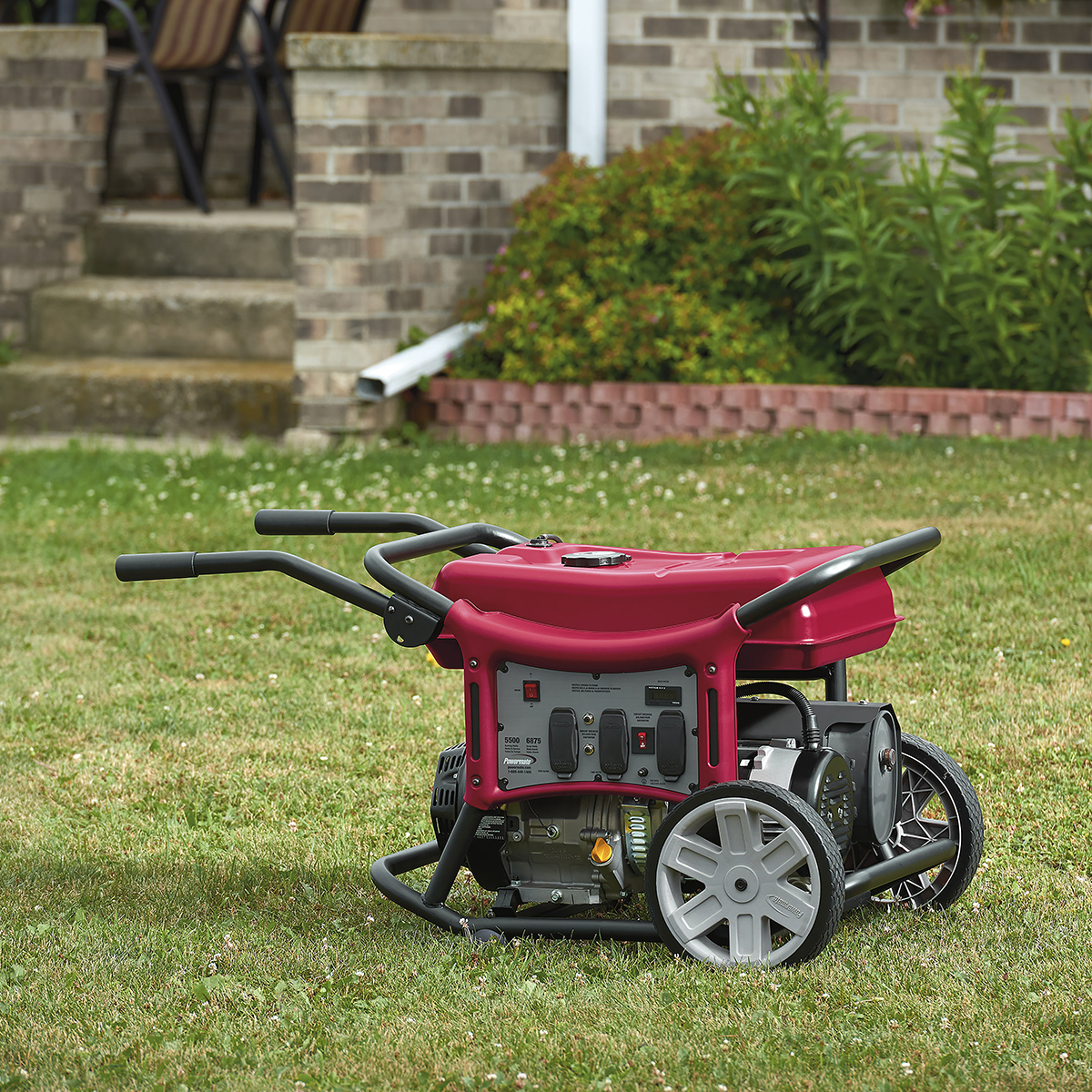 Powermate 3500W Gasoline Pull Cord Start Power Generator, Low-Oil Shutdown