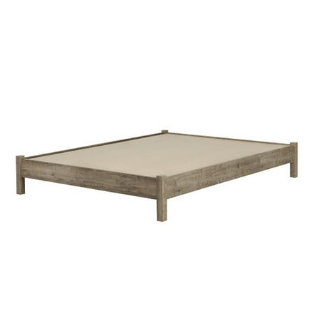 Munich Platform Bed - Queen - Weathered Oak - South Shore