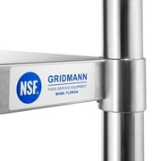 GRIDMANN 30 x 24 Inch Stainless Steel Table w/ 4 Casters, NSF Commercial Kitchen Work & Prep Table