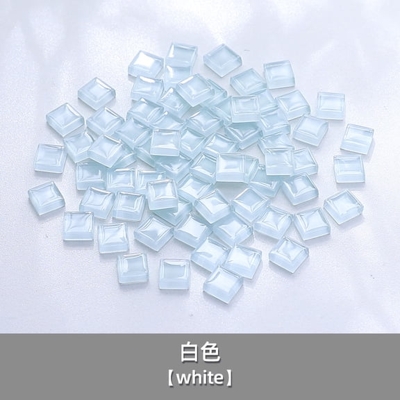 Zhuge 200 Pcs 1×1cm Square Laser-Cut Crystal Glass Mosaic Tiles, DIY Creative Art Craft Materials for Home Decor & Art Projects, White
