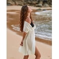 thumbnail image 3 of EKOUAER Bathing Suit Cover Up Chiffon Swim Suit Coverup Tie Front Sheer Beach Kimono Coverups Swimwear Cardigans, 3 of 6
