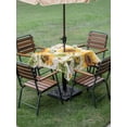 thumbnail image 3 of Outdoor Tablecloth with Umbrella Hole and Zipper, Yellow Sunflowers Square Table Cloth 60x60 Inch Waterproof Tablecloth, Country Farm Butterfly Flower Light Beige Picnic Table Cover for Patio Camping, 3 of 7