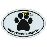 Oval Car Magnet - Paw Prints In Heaven - Dog/Pet Memorial - Magnetic Bumper Sticker