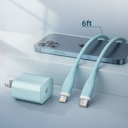 iPhone Charger Fast Charging 20W PD USB-C Wall Charger and 6 FT USB C Charging Cable iPhone Fast Charger Compatible with iPhone 14 13 12 11 X 8 7 6 More
