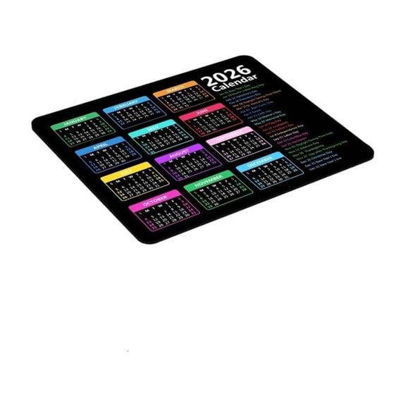 Yammee 2026 Full Year Calendar Mouse Pad Soft Rubber Anti Slip For Office Gaming Desk
