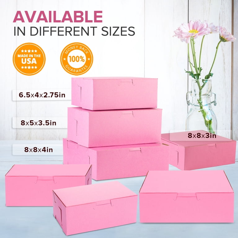 Sweet Box 15 Pack Bakery Boxes With Window,4x4x2.5 Inches Mini Dessert ...
