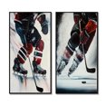 thumbnail image 2 of Designart "Game Face on the Hockey Rink II" Sport Hockey Framed Wall Art Set Of 2 - Red Sports Gallery Wall Frame Set For Home Decor, 2 of 6