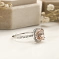 thumbnail image 3 of 10K White Gold Natural morganite Cushion Cluster Setting Engagement Ring, 3 of 6