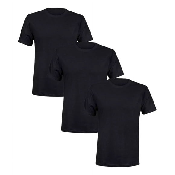 3 Playeras Hombre Lisa Cuello Redondo Paquete Pol/algodón