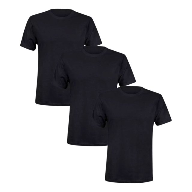 3 Playeras Hombre Lisa Cuello Redondo Paquete Pol/algodón