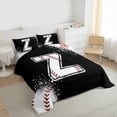thumbnail image 3 of Manfei Baseball Sport Bedding Comforter Set 2pcs for Kids Teens, Black White Twin Comforter Sets, Monogrammed Letter Z Bedding Set, Luxury Bedroom Decor, 3 of 8