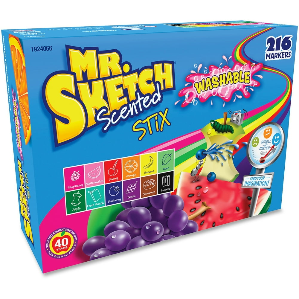 Mr. Sketch, SAN1924066, Scented Stix Washable Markers, 216 / Set