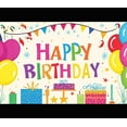 thumbnail image 7 of LUUFILx Happy birthday background decoration banner, large white color happy birthday logo gift box banner star photo background suitable , men and women birthday party decoration 70.8 x 43.3 inches, 7 of 7