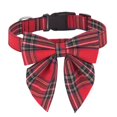 thumbnail image 1 of Collar para perro ADOGGYGO, pajarita navideña a cuadros rojos, tamaño mediano, 1 of 5
