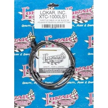 Lokar TC-1000U132 Universal Hi-Tech Throttle Cable Kit, 132 In., Black