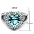 thumbnail image 2 of Luxe Jewelry Designs Women's Stainless Steel Engagement Ring with Top Grade Crystal in Sea Blue -, 2 of 4