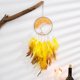thumbnail image 4 of Atrapasueños de árbol, atrapasueños de plumas hecho a mano, decoración móvil para colgar en la pared para dormitorio de niños, amarillo, amarillo, 4 of 5