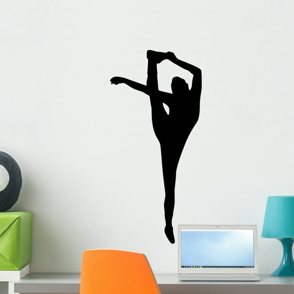 Cheer Silhouette Black Wall Decal by Wallmonkeys Peel and Stick Graphic (24 in H x 11 in W) WM120817
