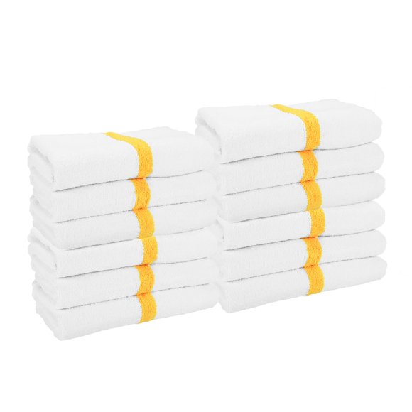Toalla Arkwright blanca para baño y gimnasio 100% algodón 22 x 44 cm - paquete de 6