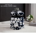 thumbnail image 4 of Guyou Round Storage Ottoman, Upholstered Velvet Footstool, Small Boucle Vanity Stool, Round Side Coffee Table Padded Seat for Living Room Bedroom Aisle Bedside, Cow, 4 of 8