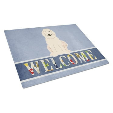 Caroline's Treasures Great Pyrenese Welcome Glass Cutting Board Large