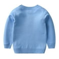 thumbnail image 2 of adviicd Boys' Sweaters Kids Boys Cable Knit Sweaters Long Sleeve Crewneck Pullover Cute Knitwear Fall Jumper Tops (Blue,3-4 Years), 2 of 7