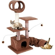 Penn-Plax - Cat Activity Lounging Tower & Tunnel w/Hideaway Retreat