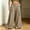 Khaki, variant on Women's Pleated Front Wide Leg Sweatpants Button Elastic Waist Roomy Side Pockets Flowy Fit for Office Casual Wear White S