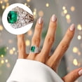 thumbnail image 3 of Joernso Retro Women Ring Inlaid Green Square Rhinestone Finger Ring for Anniversary, 3 of 7