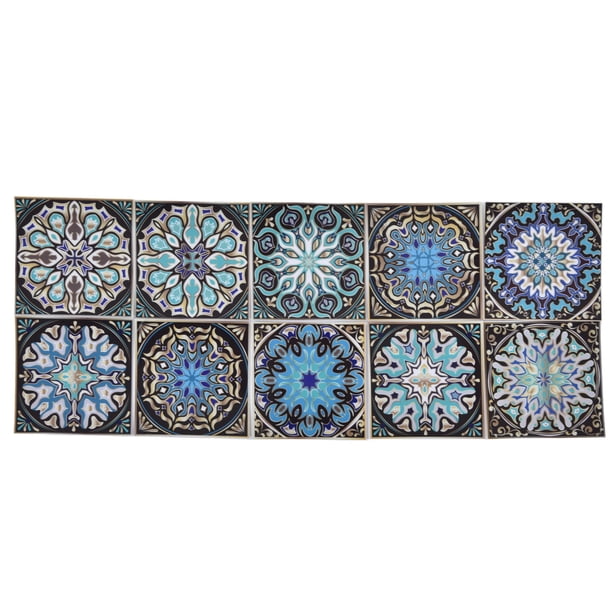 Pegatinas 30 Piezas Pegatinas De Pared Datura Patten Peel And Paste 10cmx10cm/3.9inx3.9in Impermeable Para Las Escaleras De Baño De La Cocina