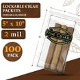 thumbnail image 2 of 100 Pack Clear Slider Zipper Bags 5" x 10" Resealable Plastic Bags 2 mil Printed “Fine Tobacco” Gauge .002, 2 of 7