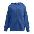thumbnail image 4 of TTUHYWXI Womens Zip Up Hoodies Fleece Jackets Oversized Sweatshirts Fall Fashion Outfits Sweaters Winter Clothes (Blue, L), 4 of 5