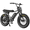 X7 Black, variant on MACFOX X7 Adult Electric Bike, 750W E-Bike, 20 MPH, 48V 13Ah removable battery, 35-mile range, hydraulic brakes, upgraded 20x5.0 wide rear tire.