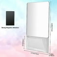 thumbnail image 4 of Torolle Magnetic Locker Mirror with Holder, 6.69" x 5.51" Small Real Glass Mirror with Organizer Bag for School Locker Refrigerator Bathroom Office Cabinet -Grey, 4 of 6