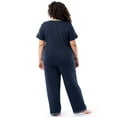 thumbnail image 3 of Fruit of the Loom Women's Soft & Breathable V-Neck Short Sleeve Top & Pajama Pant Set, Sizes S-4X, 3 of 11