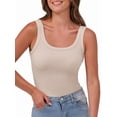 thumbnail image 3 of Womens Sleeveless Scoop Neck Tank Top Ribbed Fitted Summer Basic Slim Cute Tops Color M, 3 of 9