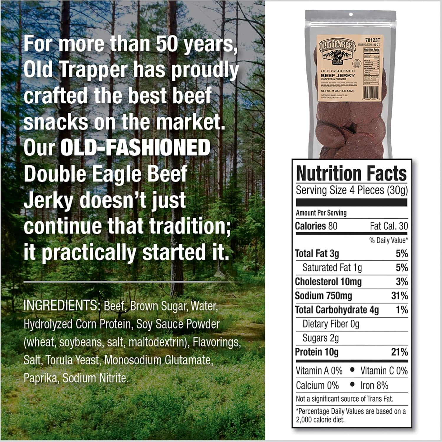 Old Trapper Double Eagle Coins Old Fashioned Beef Jerky 21 oz