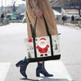 thumbnail image 4 of FORMRS Laptop Tote Bag for Women with 15.6" Computer Compartments Handbag, Gray Christmas Santa, 4 of 7