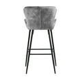 thumbnail image 5 of Corvus  Lomax Modern Upholstered Bar Stools (Set of 2) Grey Metal,Fabric Upholstered,Footrest,Padded Seat Velvet, 5 of 5