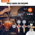thumbnail image 6 of VEVOR Triple Gauge Regulator, CO2 Regulator Gauge with 0-60PSI, Heavy Duty CO2 Gauge Gas System, Draft Beer Regulator with Check Valve, Adjustable Pressure Regulator for Draft Beer Homebrew, CGA320, 6 of 9