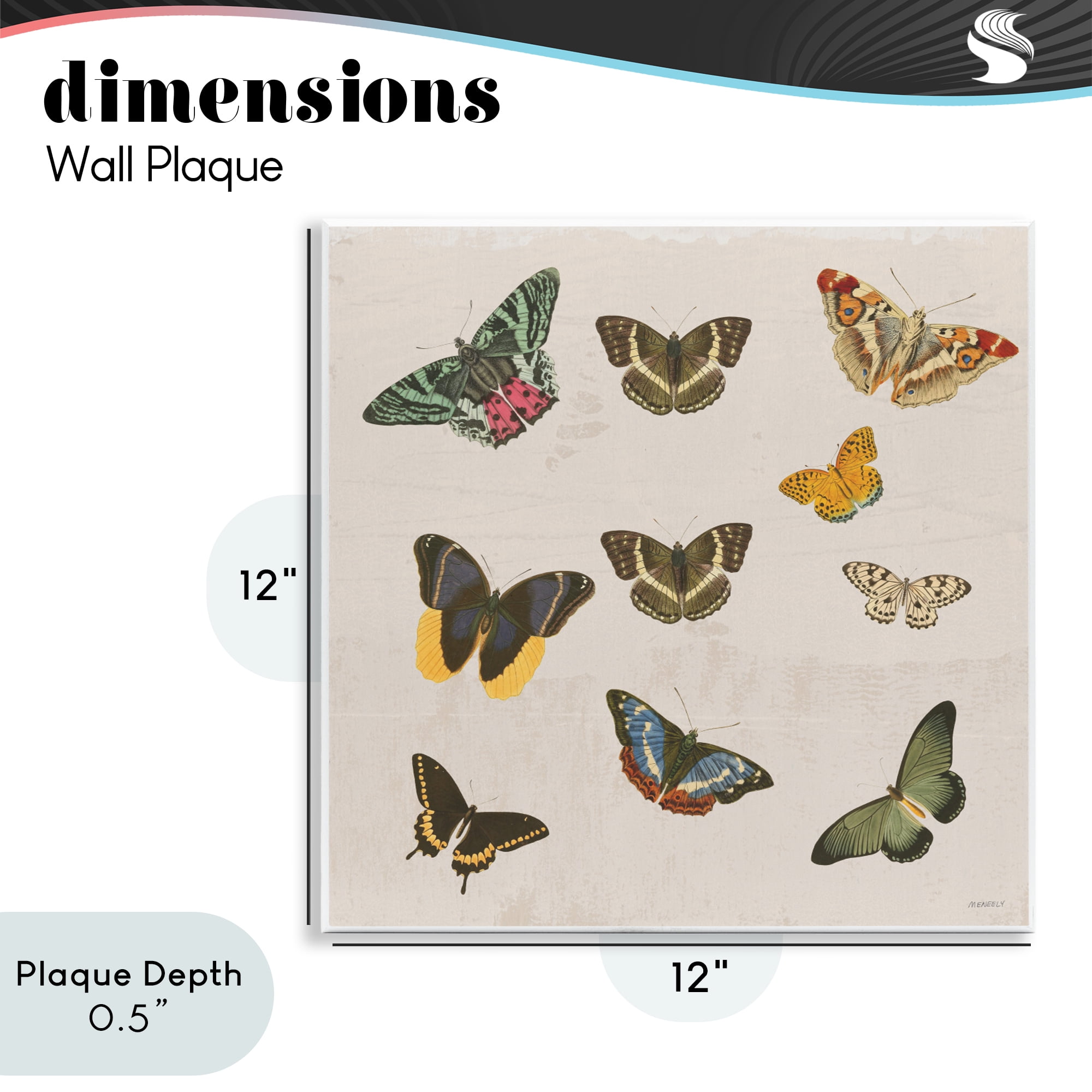 Stupell Industries Antique Butterfly Flight Wall Plaque Art, design by Dan Meneely
