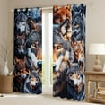 thumbnail image 2 of Feelyou 3D Wolf Family Blackout Curtains Set of 2 (52x84 Each), Wildlife Window Curtains, 2 of 6