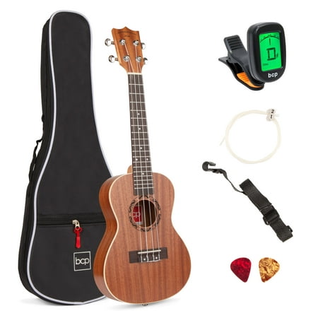 Best Choice Products Acoustic Concert Ukulele Starter Kit, 23 inch Sapele Wood Ukulele w/ Gig Bag, Strap, Tuner, Strings & (Best Way To Strum A Ukulele)