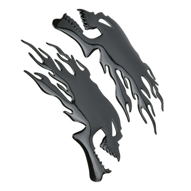 Calcomanía para motocicleta, 2 piezas, calcomanía para tanque de combustible, calcomanía personalizada, calcomanía de calavera con llamas, funcionalidad inteligente