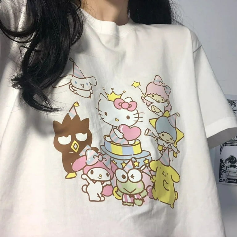Sanrio Kuromi Hello Kitty Melody Pixel Short Sleeve Kawaii