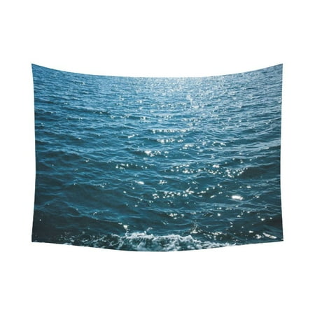 Ocean Themed Wall Decor PHFZK Beach Theme Wall Art Home Decor, Deep Blue Sea Ocean Waves Tapestry Wall Hanging 80 X 60 Inches ()