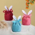 thumbnail image 4 of Easter Candy Bag Super Soft Bunny Ears Design Fine Texture Non-Fading Wear Resistant Decorative Cloth Easter Rabbit Candy Storage Bag Gift Pouch Decor, 4 of 5