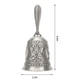 thumbnail image 4 of Campana de mano vintage tallada en flor aleación de zinc anillo de mano campana para bar boda escuela plata, 4 of 8